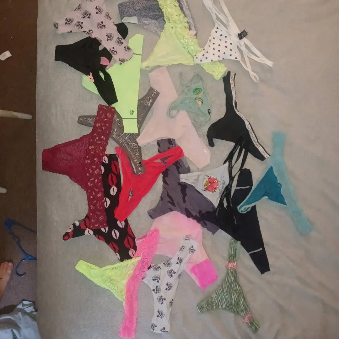 Photo by Stellarae68 with the username @Stellarae68,  December 7, 2021 at 6:21 PM and the text says 'panties, panties, panties for sale. all are $12 for 12 hours worth of wear. $16 for 24 hours and $20 for masterbation or peeing in them. all will be vacuum sealed right after the time. cashapp is in my linktree'