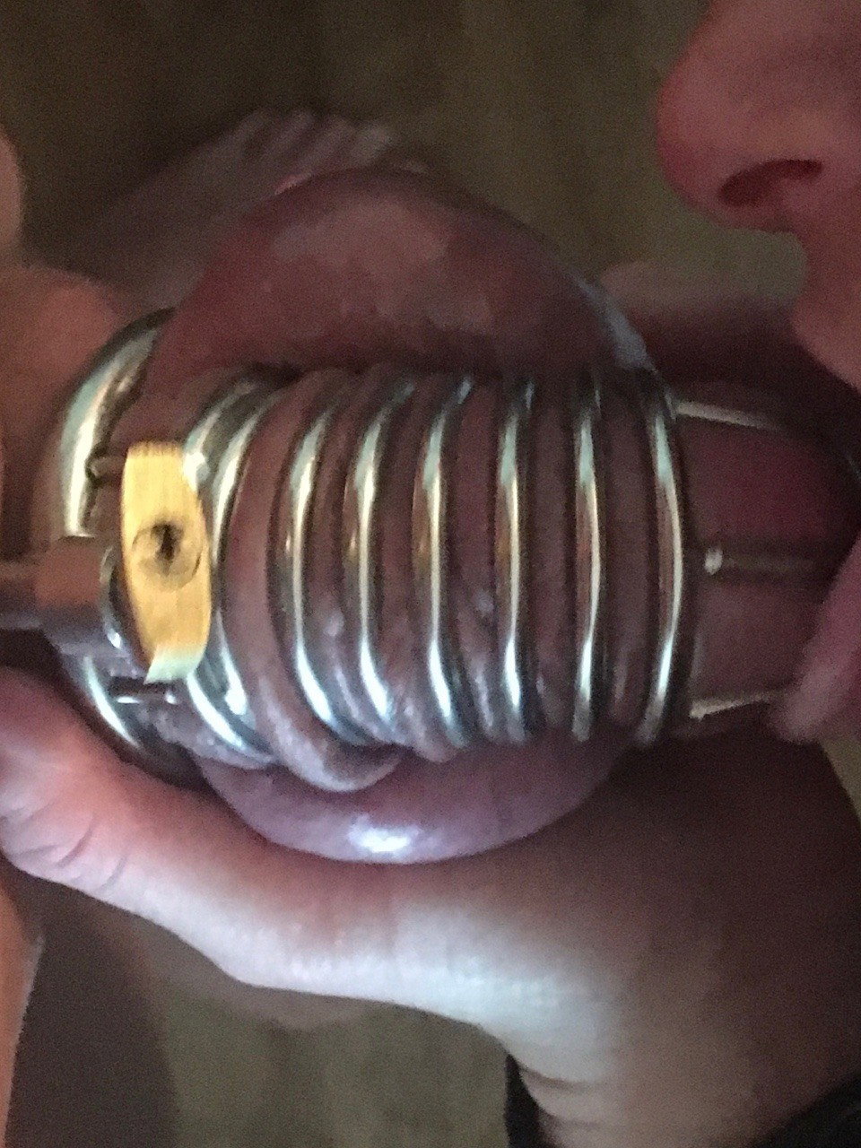 Photo by Subbie69 with the username @Subbie69, who is a verified user,  December 13, 2018 at 6:38 PM. The post is about the topic Male Chastity slave and the text says 'My last session with Mistress prior to being placed in the holy trainer for an extended period of time'