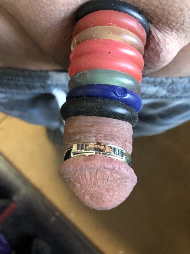 Photo by tugmenow with the username @tugmenow,  November 2, 2021 at 12:10 AM. The post is about the topic Cock rings and the text says 'love my cock rings'