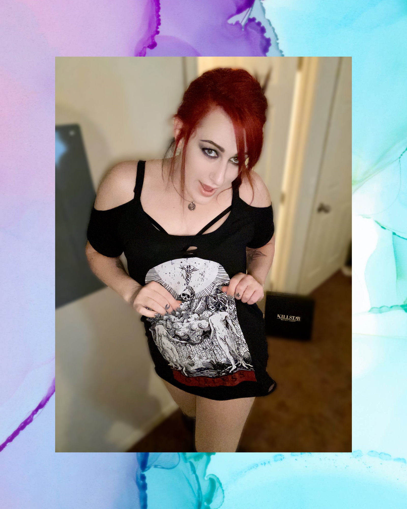 Photo by Raven moon with the username @ravenmoonscry, who is a star user,  March 5, 2020 at 4:55 PM. The post is about the topic What it's like to be a bi pin up girl and the text says 'i support boobs, vaginas, and dicks! and i love my shirt!'