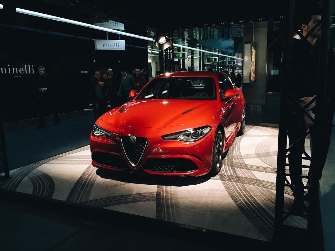 Photo by misfetiches with the username @misfetiches,  March 20, 2016 at 1:54 PM and the text says 'definemotorsports:

This car is already nice but it’s like 100x better irl!!! #Alfa #AlfaRomeo #Giulia #QV #Quadrifoglio #QuadrifoglioVerde'