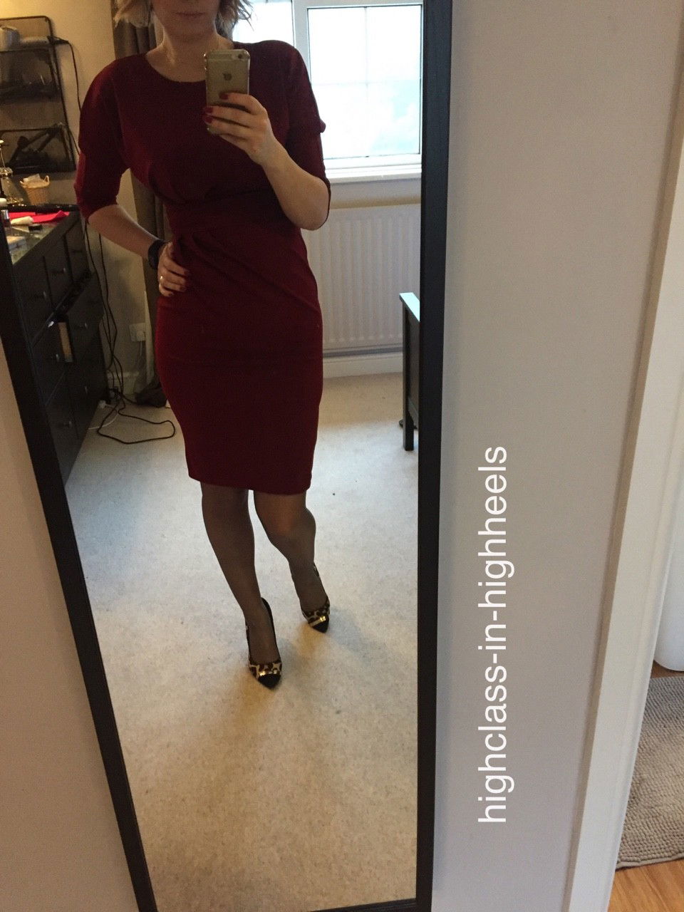 Photo by misfetiches with the username @misfetiches,  January 25, 2017 at 11:02 PM and the text says 'highclass-in-highheels:

Today I wore this gorgeous Agent Provocateur set from #notmyhusband. It was to a conference that I knew he’d be at and also knew he’d only be able look and not touch…too cruel?'