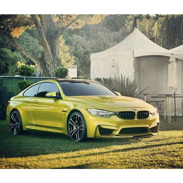 Photo by misfetiches with the username @misfetiches,  December 13, 2013 at 7:19 AM and the text says 'naterisch:

#ThrowbackThursday #TBT the day after the all-new @BMW #M3 and #M4 were announced. So here is the #BMW #M4 Coupe #Concept from its debut with @BMWUSA at #TheQuail #Motorsports Gathering'