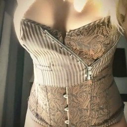 Photo by Kitten with the username @daddysirslittleslut, who is a verified user,  February 18, 2024 at 5:11 PM. The post is about the topic Corset 'n' Boobs and the text says 'Yours. #daddysirslittleslut'