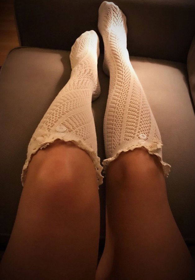 Photo by Kitten with the username @daddysirslittleslut, who is a verified user,  November 18, 2022 at 1:45 PM. The post is about the topic Socks and the text says 'Spread these legs open? #daddysirslittleslut'