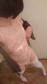 Album by Monique C.D. with the username @MoniqueCD,  June 4, 2020 at 8:37 PM. The post is about the topic Trans and the text says 'A #sissy should wear #pink right?!? 😋'