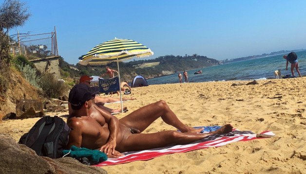 Photo by OzNudeUncut with the username @OzNudeUncut, who is a verified user,  April 9, 2022 at 6:56 PM. The post is about the topic Nude Beach and the text says 'my second favourite view at the beach
#nudebeach #gaynudebeach #beachcock #cock #cocklover'