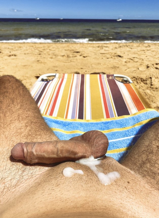 Photo by OzNudeUncut with the username @OzNudeUncut, who is a verified user,  April 6, 2022 at 11:07 AM. The post is about the topic Gay nude beach and the text says 'Had myself a great time at the beach
🍆🏖
#cum #beachboner #cumshot #uncutcock #nudebeach #gaynudebeach #cockring #exhibitionist'