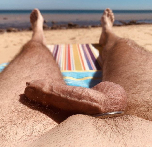 Photo by OzNudeUncut with the username @OzNudeUncut, who is a verified user,  July 29, 2022 at 9:55 PM. The post is about the topic Gay nude beach and the text says 'My favourite view
#gaynudebeach #beachcock #nudebeach #nudist'