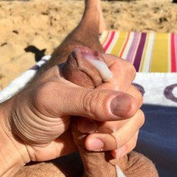 Photo by OzNudeUncut with the username @OzNudeUncut, who is a verified user,  May 6, 2022 at 9:37 PM. The post is about the topic Gay nude beach and the text says 'Overflowing with joy
#cum #nudebeach #exhibitionist'