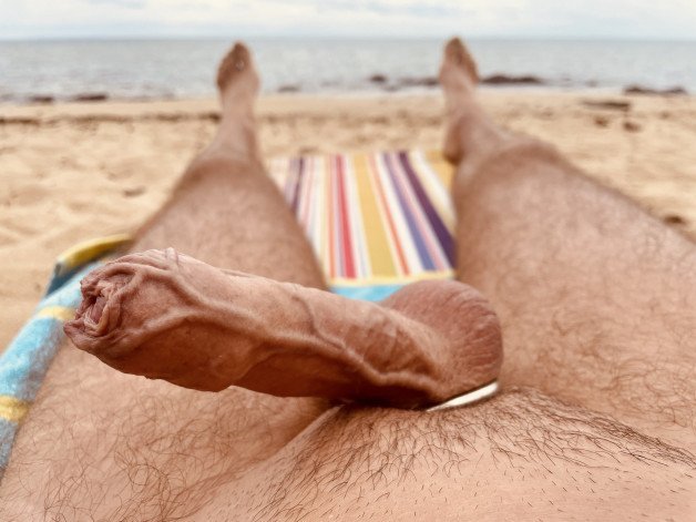 Photo by OzNudeUncut with the username @OzNudeUncut, who is a verified user,  July 12, 2022 at 1:05 AM. The post is about the topic Veiny Cock and the text says 'Those veins!
#veinycock #uncut #foreskin #gaynudebeach'