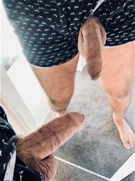 Photo by OzNudeUncut with the username @OzNudeUncut, who is a verified user,  September 5, 2022 at 11:56 AM. The post is about the topic Uncut cocks and the text says 'Sizing up my competition 
#uncut #foreskin #cock'