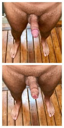 Photo by OzNudeUncut with the username @OzNudeUncut, who is a verified user,  August 8, 2022 at 12:17 AM. The post is about the topic Uncut cocks and the text says 'Who likes my deck? It's freshly stained.
#uncut #foreskin #glans #cock'