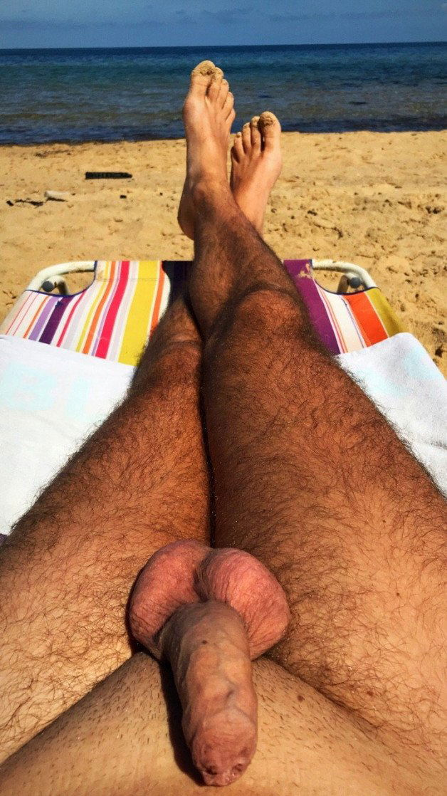 Photo by OzNudeUncut with the username @OzNudeUncut, who is a verified user,  September 5, 2022 at 12:30 PM. The post is about the topic Gay nude beach and the text says 'Enjoying some fresh air
#uncut #cock #flaccid'