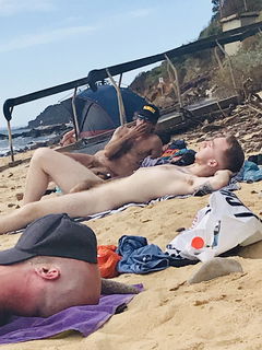 Photo by OzNudeUncut with the username @OzNudeUncut, who is a verified user,  April 22, 2022 at 8:46 PM. The post is about the topic Nude Beach and the text says 'Oodles of doodles at the nude beach
#nudebeach #gaynudebeach #cock'