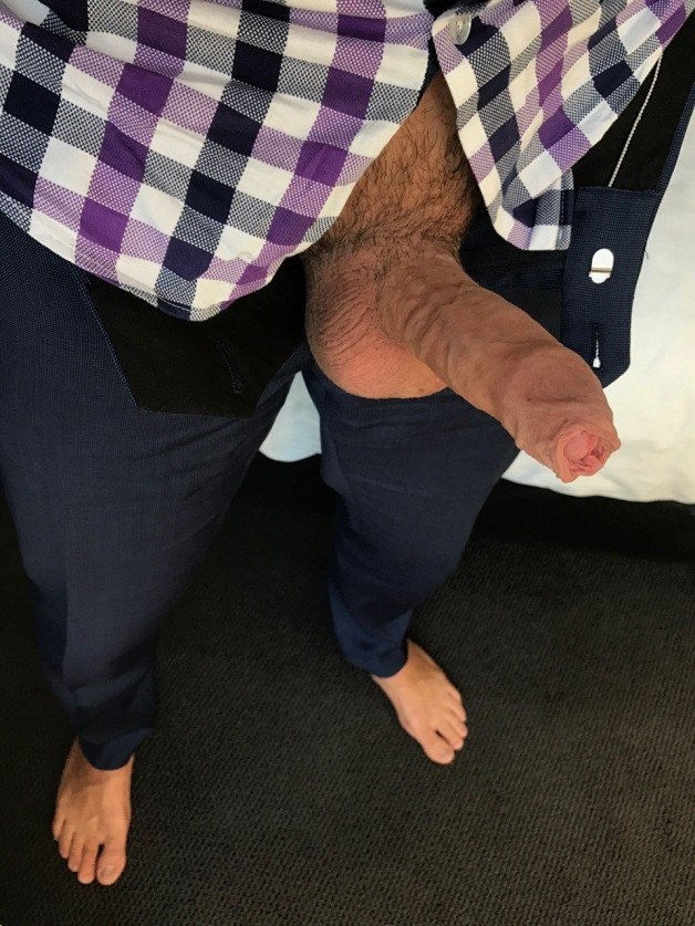 Photo by OzNudeUncut with the username @OzNudeUncut, who is a verified user,  April 17, 2022 at 10:05 PM. The post is about the topic Show your DICK and the text says 'Releasing him after a long day in the office
#uncut #cock #foreskinlover'