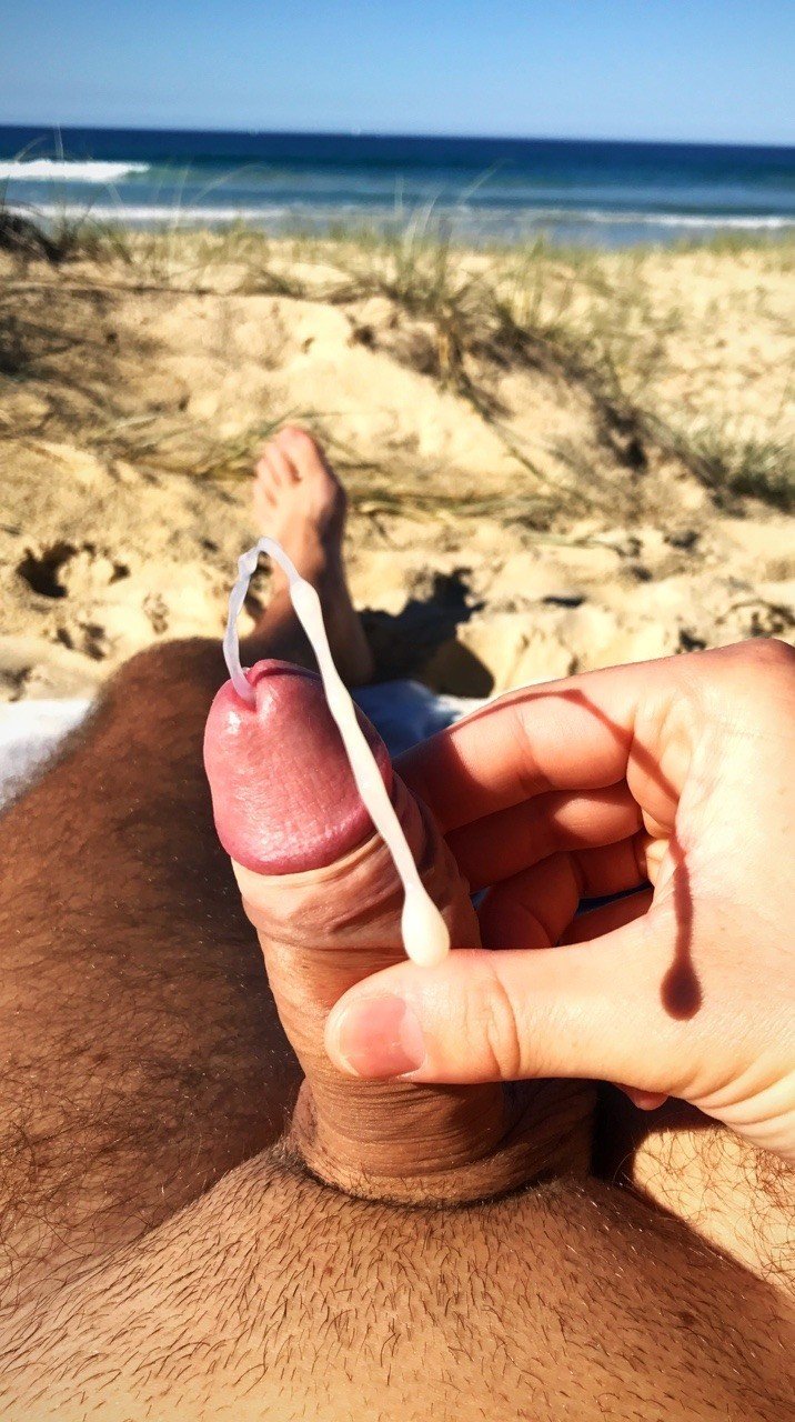Shared Photo by OzNudeUncut with the username @OzNudeUncut, who is a verified user,  December 9, 2018 at 10:08 PM. The post is about the topic Nude Beach and the text says 'Managed to shoot this load at Alexandria Bay nude beach on the Sunshine Coast, Australia'