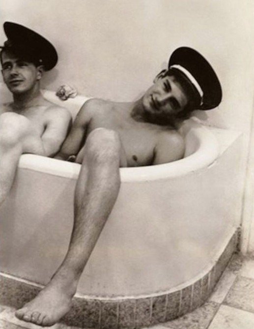 Photo by BuffaloRun with the username @BuffaloRun,  March 24, 2020 at 7:08 PM. The post is about the topic Gay Vintage and the text says 'These two sailors found their own boat'