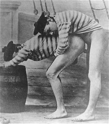Photo by BuffaloRun with the username @BuffaloRun,  March 24, 2020 at 3:49 PM. The post is about the topic Gay Vintage and the text says 'Two sailors holding on for dear life'
