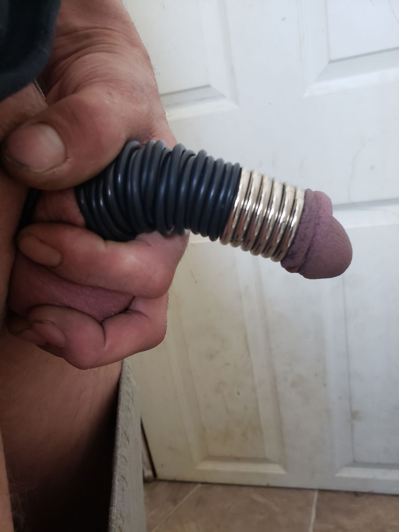 Album by Cock&balls tied with the username @Cock-balls-tied,  April 11, 2020 at 1:37 PM. The post is about the topic Cock and Ball Bondage and the text says 'high and unsupervised   sometime i get cared away  lol'