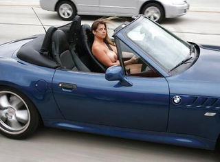 Photo by Conneras with the username @Conneras,  May 8, 2020 at 7:46 PM. The post is about the topic Driving naked and the text says 'Pretty girl with big boobs driving BMW'