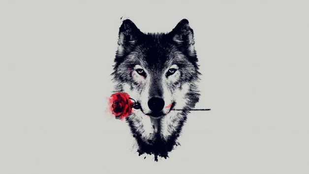 WolfwithRedRoses