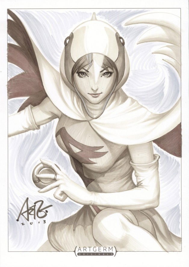 Photo by TemporaryBreak with the username @TemporaryBreak,  June 25, 2013 at 8:05 PM and the text says 'fukuttori:

Jun Gatchaman Original Commission by `Artgerm'