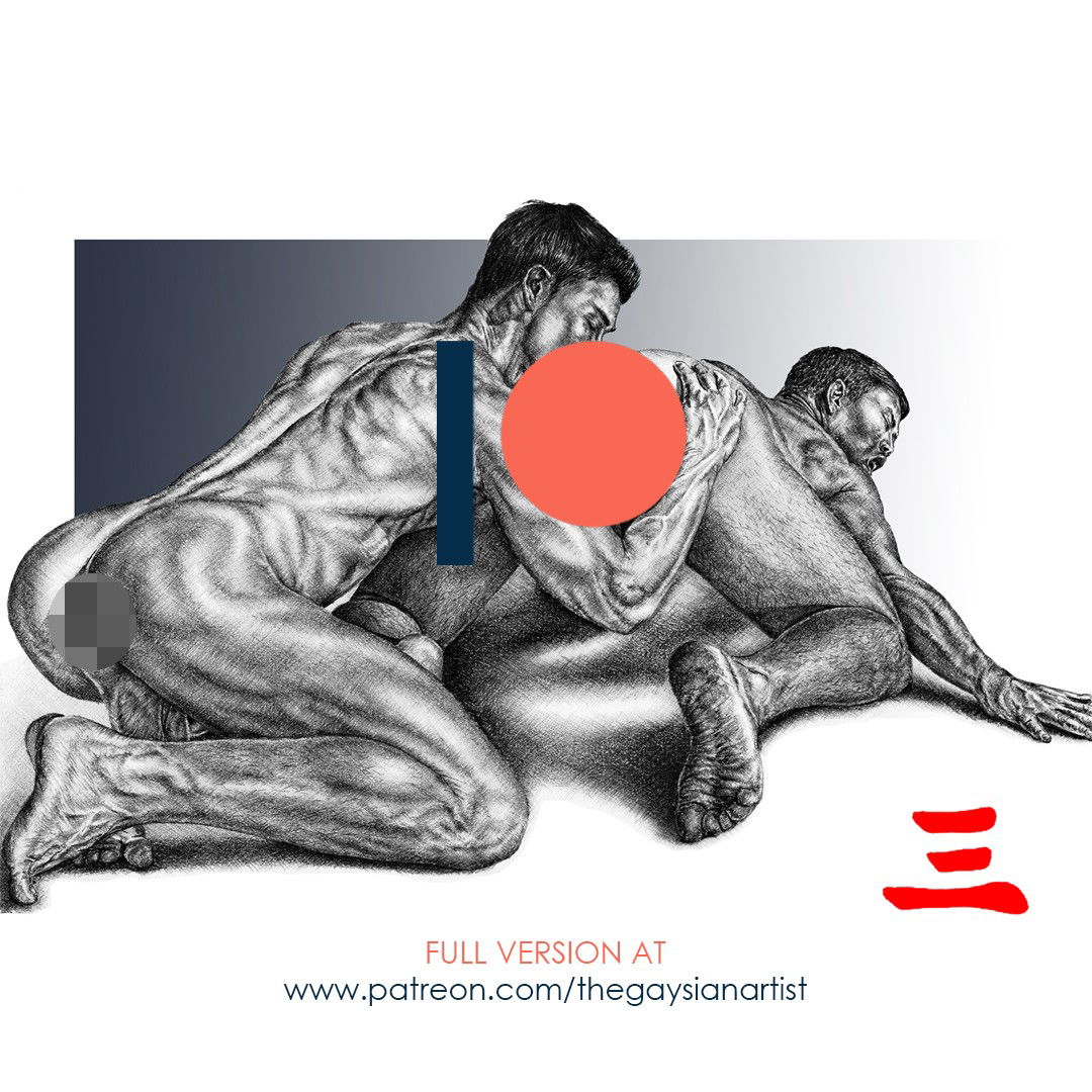 Photo by thegaysianartist with the username @thegaysianartist, who is a verified user,  December 1, 2020 at 8:01 PM. The post is about the topic Gay and the text says 'Analingus 9: Preview.

Join me on Patreon to see the full version and more than 70 uncensored original works!'