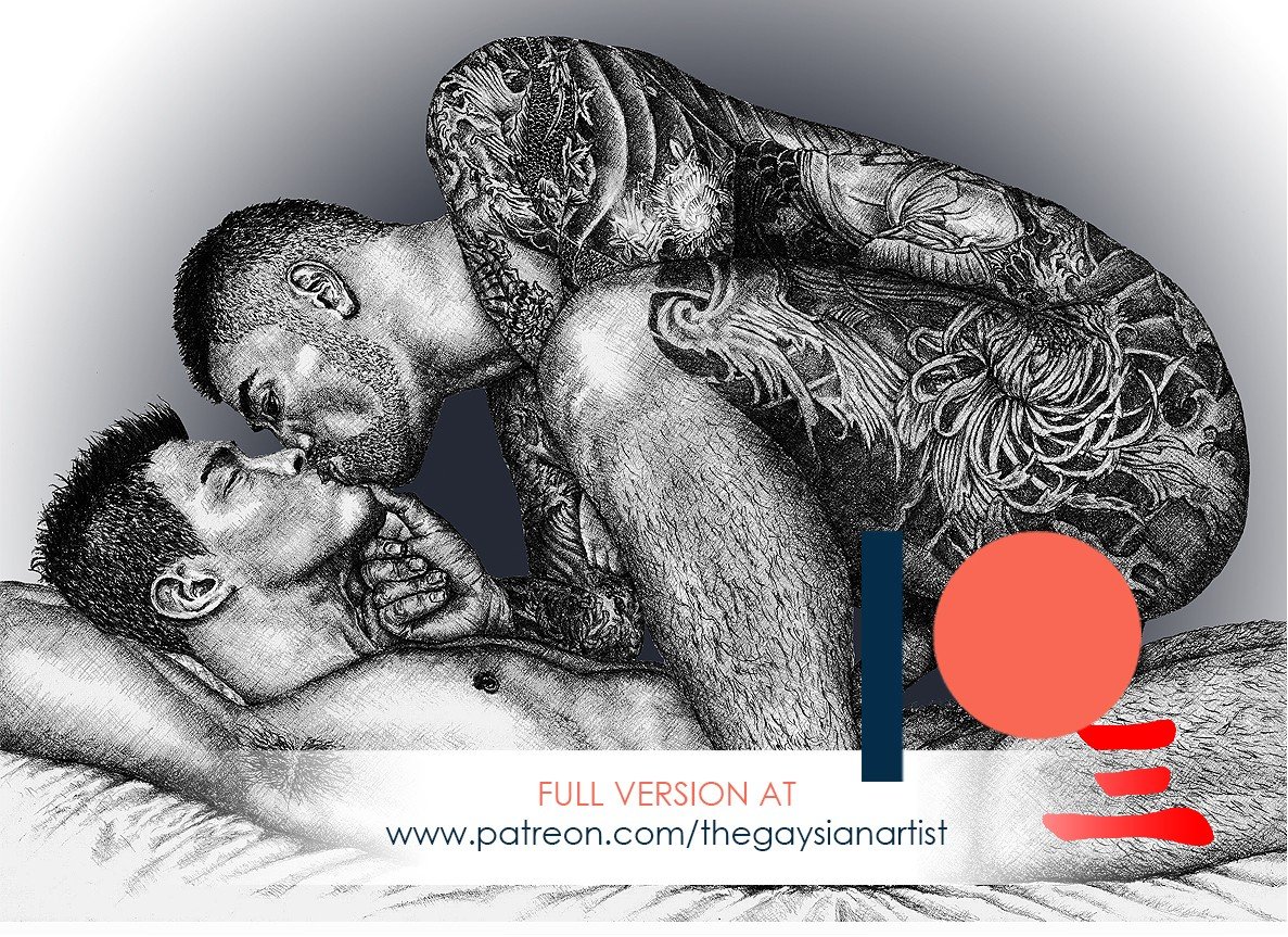 Photo by thegaysianartist with the username @thegaysianartist, who is a verified user,  July 6, 2020 at 9:14 AM. The post is about the topic Gay and the text says 'Sodomy 10: Preview.

Join me on Patreon to see the full version and more than 70 uncensored original works!'