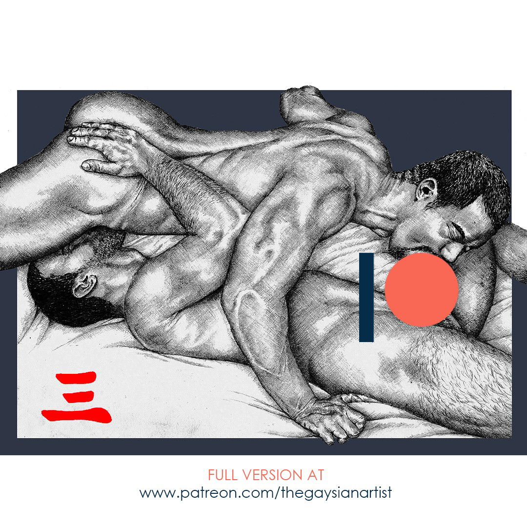 Photo by thegaysianartist with the username @thegaysianartist, who is a verified user,  May 29, 2020 at 3:00 PM. The post is about the topic GayExTumblr and the text says 'Fellatio 6: Preview.

Join me on Patreon to see the full version and more than 70 uncensored original works!'