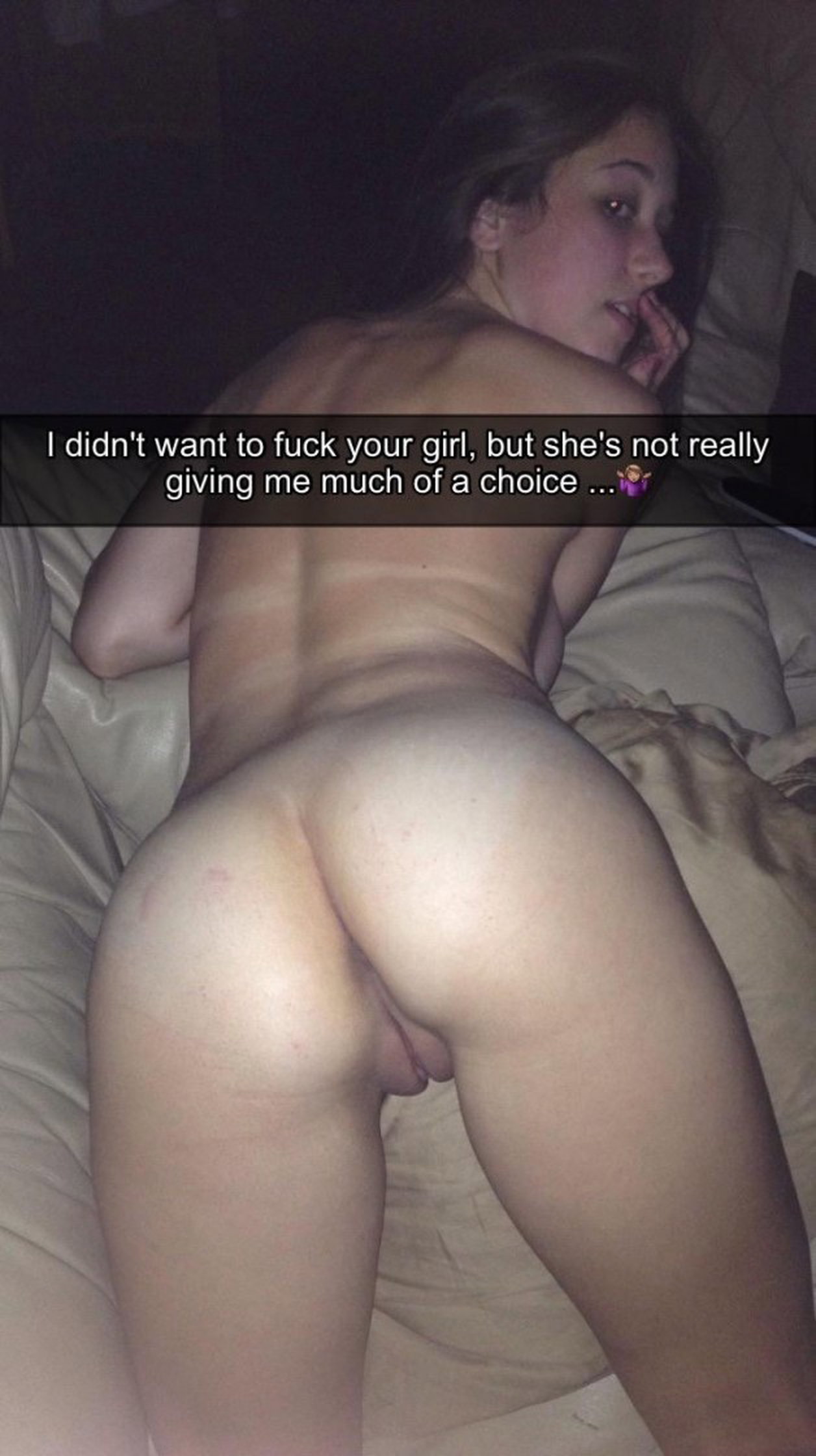 Photo by Cuckoldfantasies with the username @Cuckoldfantasies,  April 19, 2020 at 9:19 AM. The post is about the topic Cuckold Fantasy and the text says 'Oh I'm pretty sure you wanted - but I also want you to fuck her. 😉  #cuckold #snapchat #cheating'