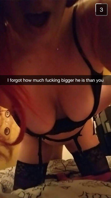 Photo by Cuckoldfantasies with the username @Cuckoldfantasies,  April 19, 2020 at 10:20 AM. The post is about the topic Cuckold Fantasy and the text says 'I didn't forget it - I saw your pussy after your last date with him 😳  #cuckold #snapchat #cheating'