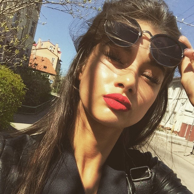 Photo by Bugger099 with the username @Bugger099,  January 12, 2016 at 6:41 PM and the text says 'topinstagirls:

Check out @eremeychuk and more at topinstagirls.tumblr.com ♡ [JOIN] #fashion  #red  #lips  #eye  #lashes  #pretty  #leather  #jacket'