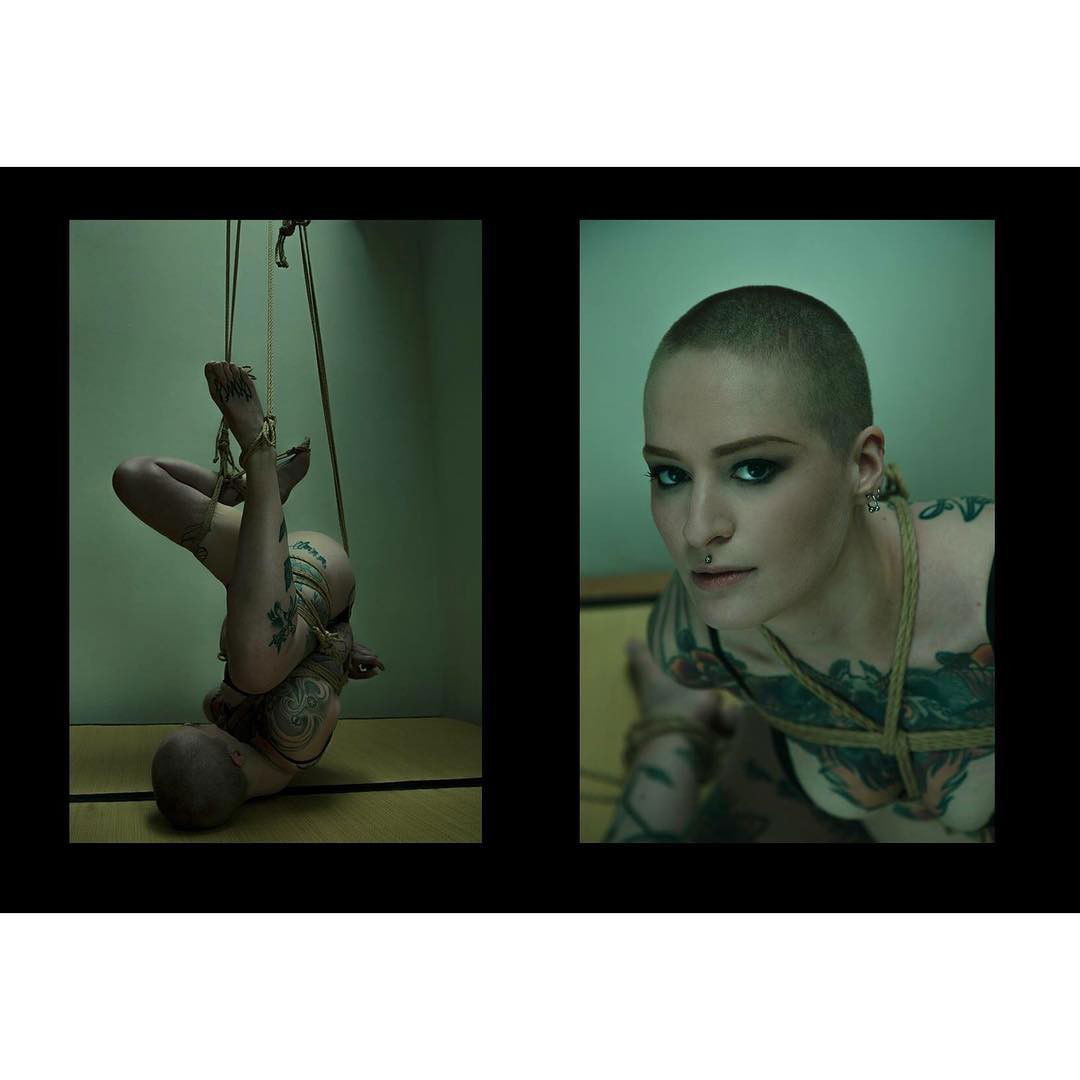 Photo by Pothos.Erote with the username @Pothos-Erote,  March 6, 2016 at 11:18 AM and the text says 'violatorspictures:

AWESOME preview by @katjakatphotos I’m totally speechless with this portrait ! Ropes by baby @dirtyvonp ❤️❤️❤️ #photography #ropes #ropemodel #shibari #kinbaku #semenawa #theartofpain #instaphoto #inkedgirl'