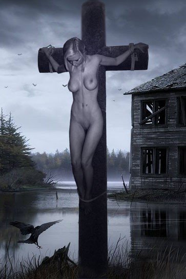 Photo by Cordelien with the username @Cordelien,  August 10, 2021 at 6:39 AM. The post is about the topic Crucifiedwoman and the text says 'on-a-wicked-place'