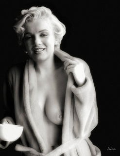 Photo by nudes-des-artiste with the username @nudes-des-artiste,  April 27, 2020 at 11:55 PM. The post is about the topic One Tit Out and the text says 'The Awesome Marilyn with One Tit Out!

#marilynmonroe #smile #celebrity #vintage #coffee #onetitout'