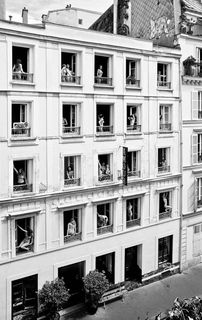 Photo by nudes-des-artiste with the username @nudes-des-artiste,  April 2, 2020 at 5:42 AM. The post is about the topic Black and White and the text says 'A particularly wonderful day to look out the window to see what’s happening in the apartment building across the street...

#artistic #publicnudity'