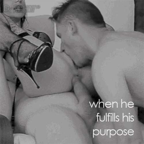 Photo by dailylust with the username @dailylust,  April 28, 2024 at 6:23 PM. The post is about the topic Daily Lust and the text says '#fullfilshispurpose #slave #lick #pussy #cuck #threesome #mmf #hotwife #couple #anal #heels #lingerie #dailylust'
