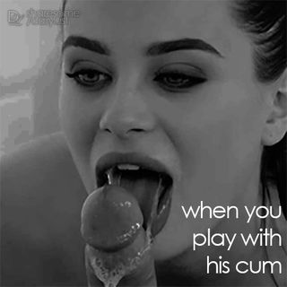 Photo by dailylust with the username @dailylust,  March 28, 2021 at 5:30 AM. The post is about the topic Daily Lust and the text says '#playwithhiscum #blowjob #swallow #cum #deeplook #dailylust'