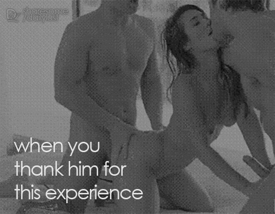 Photo by dailylust with the username @dailylust,  February 2, 2024 at 8:59 AM. The post is about the topic Daily Lust and the text says '#thankhim #thank #him #for #the #experience #threesome #mmf #spitroast #kiss #wife #couple #dailylust'