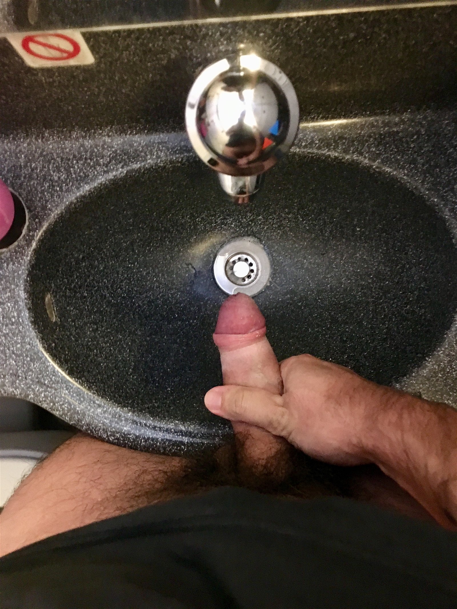 Photo by Fan in Heat with the username @faninheat, who is a verified user,  December 10, 2018 at 10:18 AM and the text says 'That time I took some pics in the airplane’s restroom I ended up cumming in the sink. I think it got clogged with the slime.
#faninheat #amateur #gay #gayamateur #gayporn #cock #uncut #foreskin #cum #cumshot #jerkingoff'