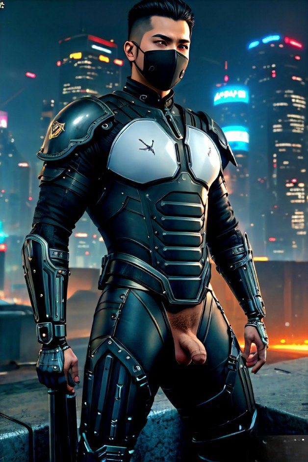 Photo by lovebimen with the username @lovebimen,  November 17, 2023 at 11:28 AM. The post is about the topic Love bi men and the text says 'I am going for a cyberpunk theme if this was the uniform for military would join? "do you want to know more"
Comment and re post if you agree'