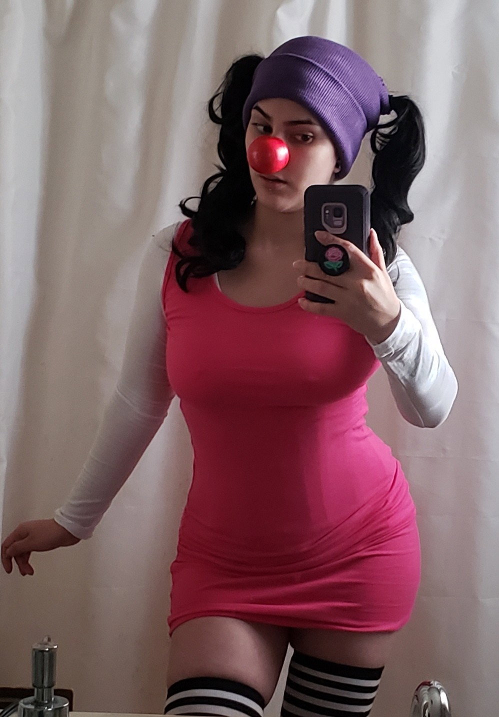 Photo by SynthetikaCosplay with the username @SynthetikaCosplay, who is a star user,  December 10, 2018 at 12:24 AM. The post is about the topic Cosplay and the text says 'Childhood enhanced 😉
Character: Loonette the Clown 
Show: Big Comfy Couch'