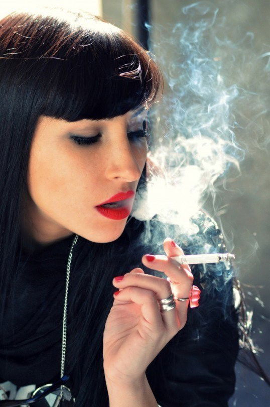 Asian girls smoking cigarettes