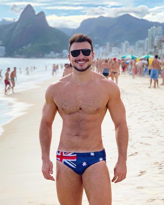 Photo by Phamton57 with the username @Phamton57, who is a verified user,  September 4, 2021 at 2:45 AM. The post is about the topic Gay More Cute Aussie boys and the text says 'Cute Aussie in budgie smugglers'