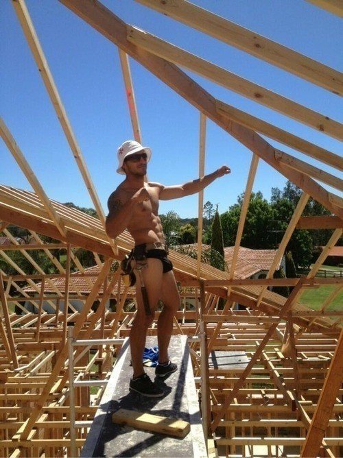 Photo by Phamton57 with the username @Phamton57, who is a verified user,  October 13, 2021 at 7:45 AM. The post is about the topic Gay More Cute Aussie boys and the text says 'Cute Aussie tradie in undies'