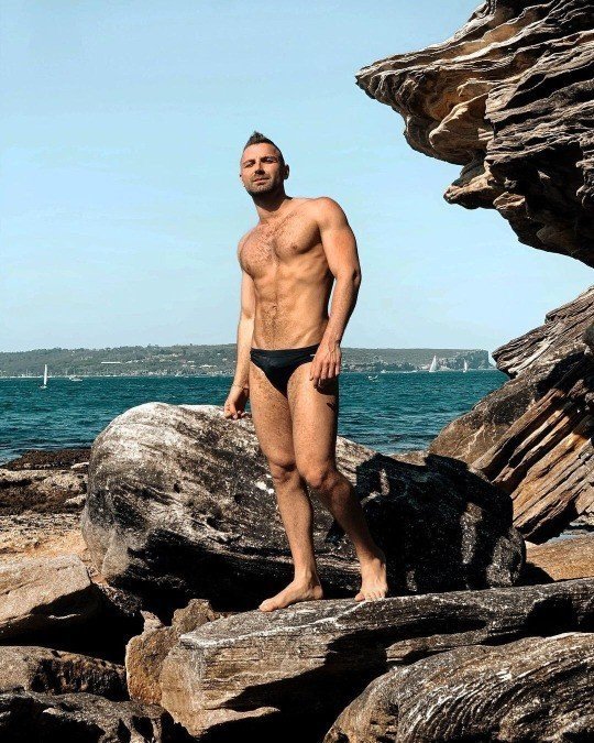 Photo by Phamton57 with the username @Phamton57, who is a verified user,  April 28, 2021 at 7:15 AM. The post is about the topic Gay More Cute Aussie boys and the text says 'Cute Aussie in budgie smugglers'