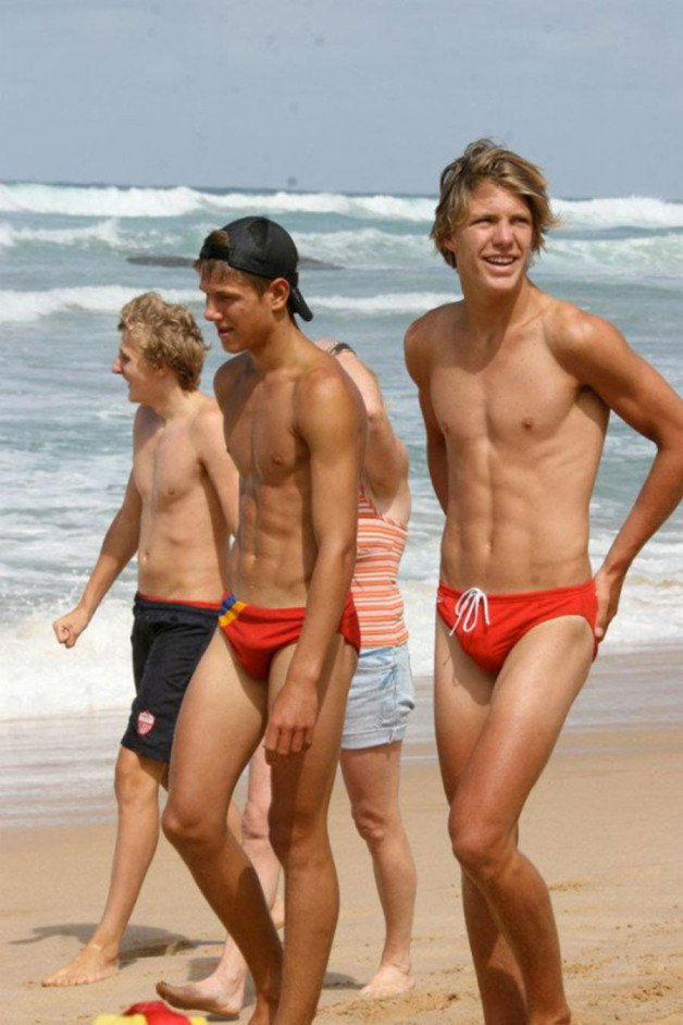 Photo by Phamton57 with the username @Phamton57, who is a verified user,  December 16, 2021 at 10:00 AM. The post is about the topic Gay More Cute Aussie boys and the text says 'Cute Aussie boys in budgie smugglers'