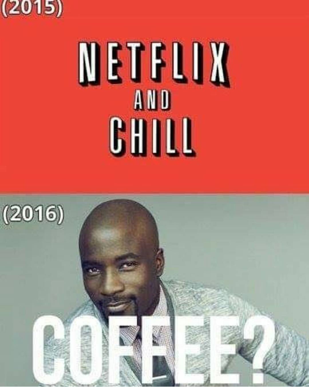 Photo by Mike Hawke with the username @wunhunglow410, who is a verified user,  October 10, 2016 at 8:38 AM and the text says 'Say goodbye to &ldquo;Netflix and Chill&rdquo; and hello to &ldquo;You wanna come up for coffee&rdquo; Luke Cage seal of approval. Besides that&rsquo;s how you use to initiated sex before Netflix came along. 
#realtalk #lukecage #funnyshit..'