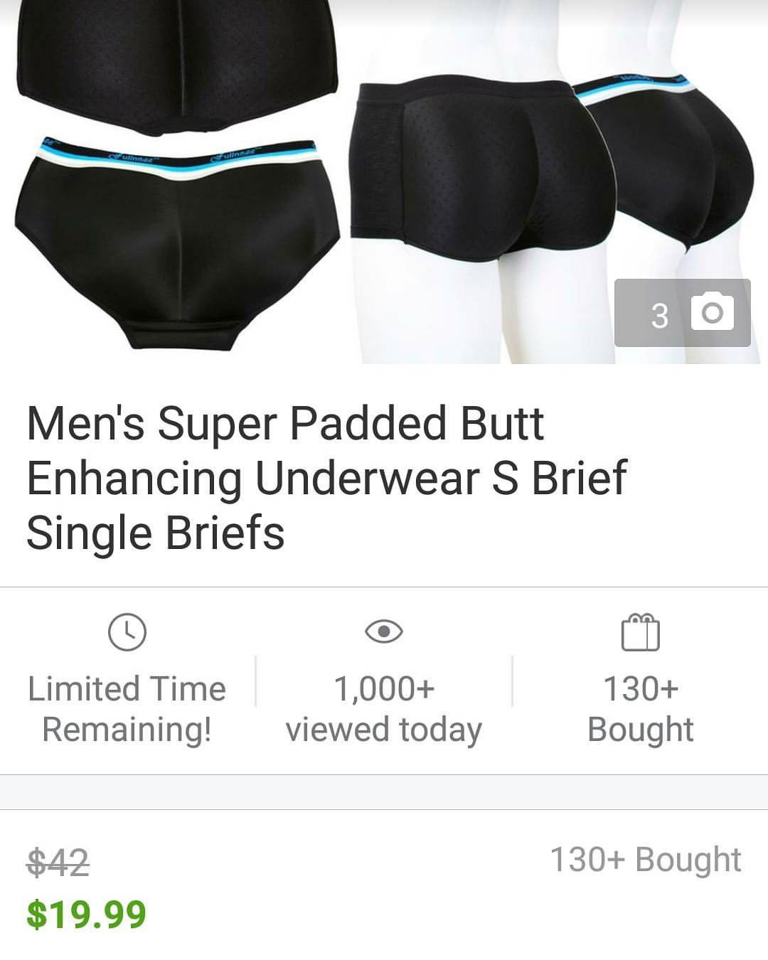 Photo by Mike Hawke with the username @wunhunglow410, who is a verified user,  February 12, 2018 at 3:50 AM and the text says 'What man is this worried about his own ass that he gotta buy padded butt enhancing underwear. They sell anything on #groupon like a man is walking around saying to himself in a mirror &ldquo;Gee my ass looks too flat. I need to buy me some butt enhancing..'